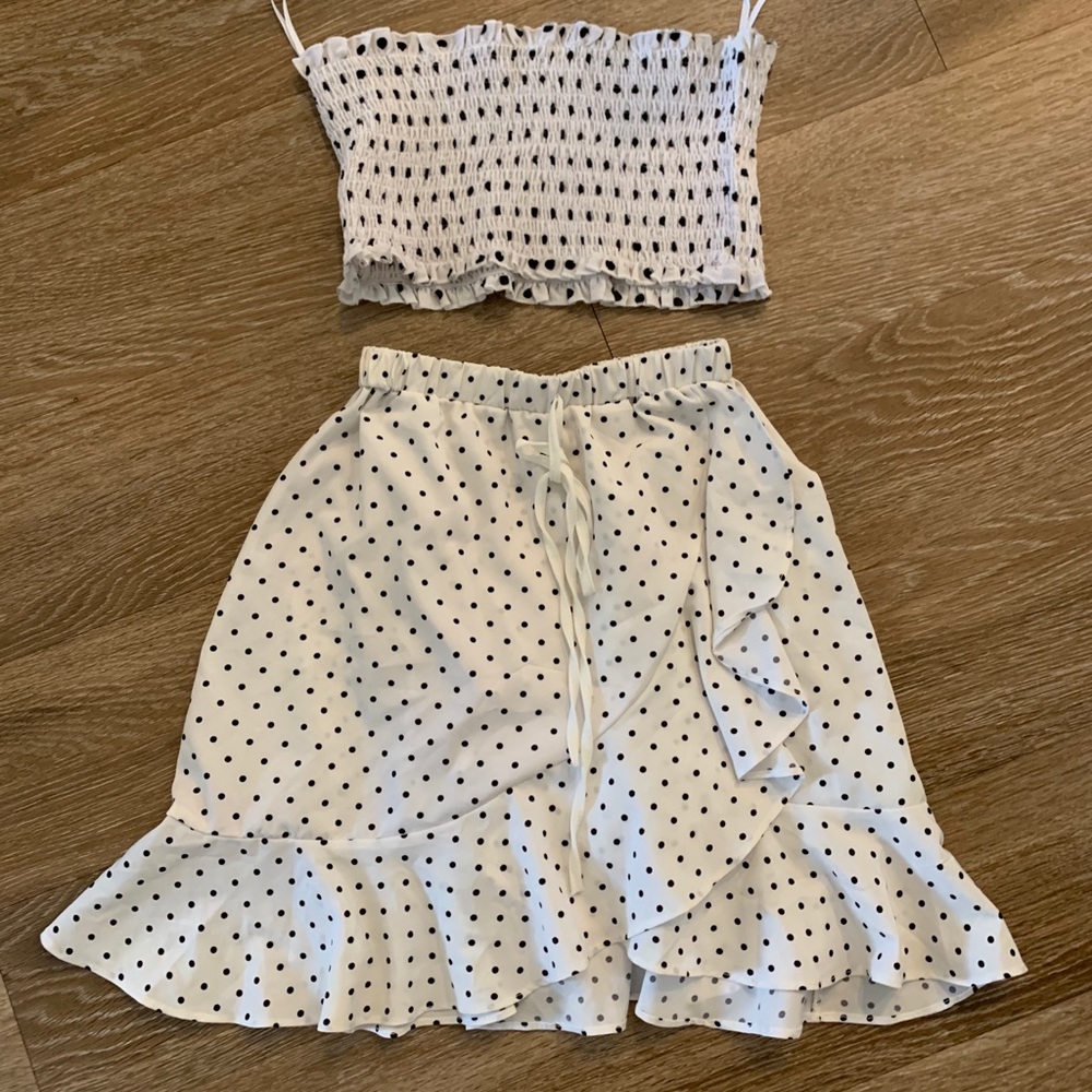 Two piece polka dot set